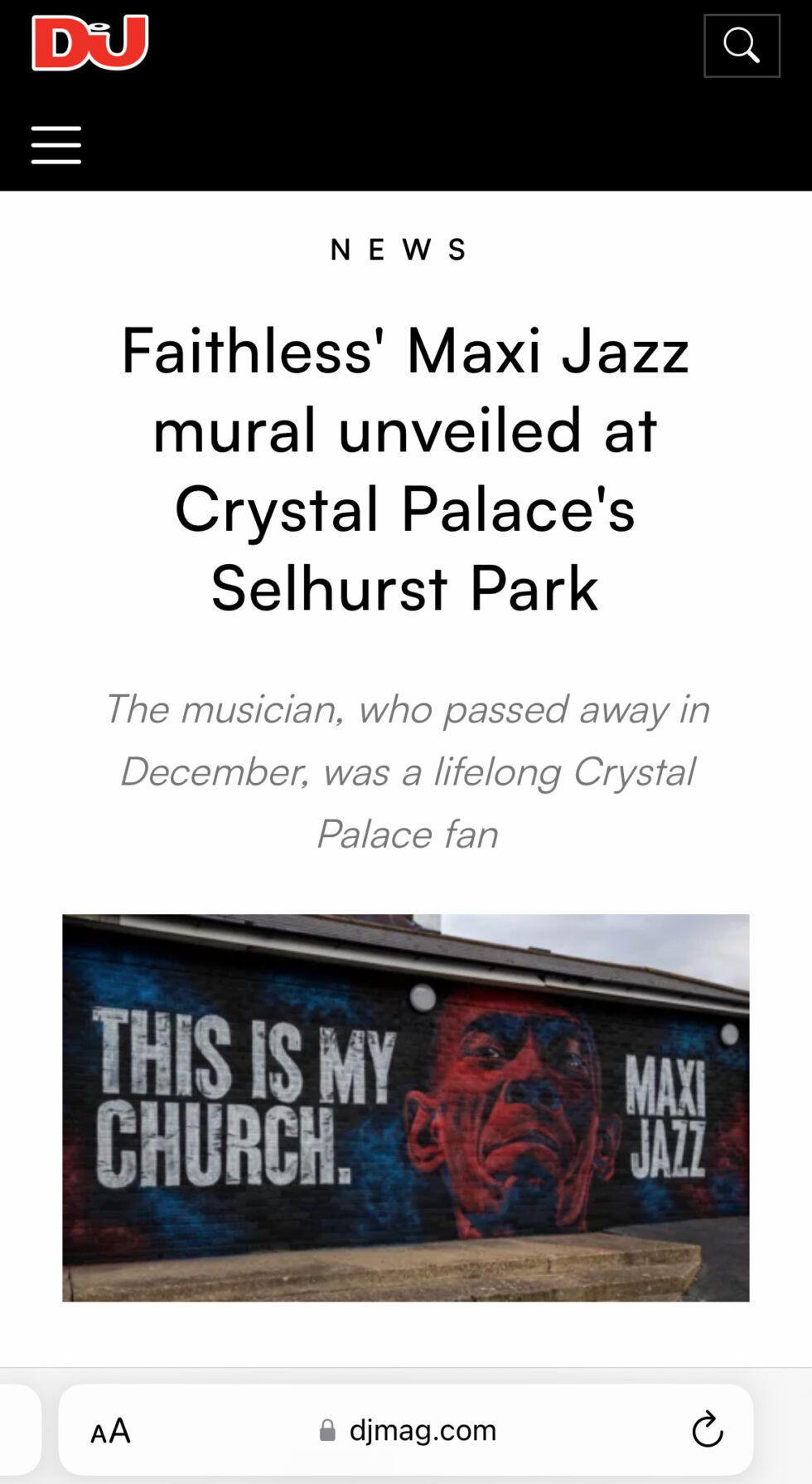 Wall Mural of Faithless Maxi - DJ Mag